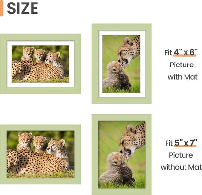 upsimples 8x10 Picture Frame, Display Pictures 5x7 with Mat or 8x10 Without Mat, Wall Hanging Photo Frame, Black, 1 Pack - Colors A