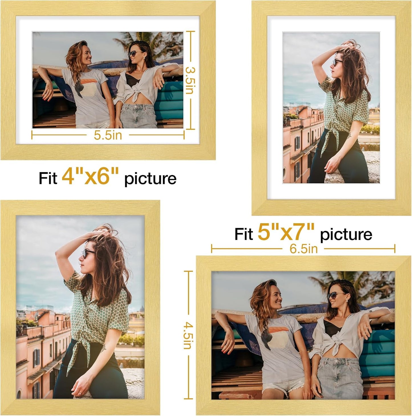 Vittanly 11x14 Picture Frame, Display Pictures 8x10 with Mat or 11x14 without Mat, Photo Frame for Wall Mounting, Black, 1 Pack - Colors A
