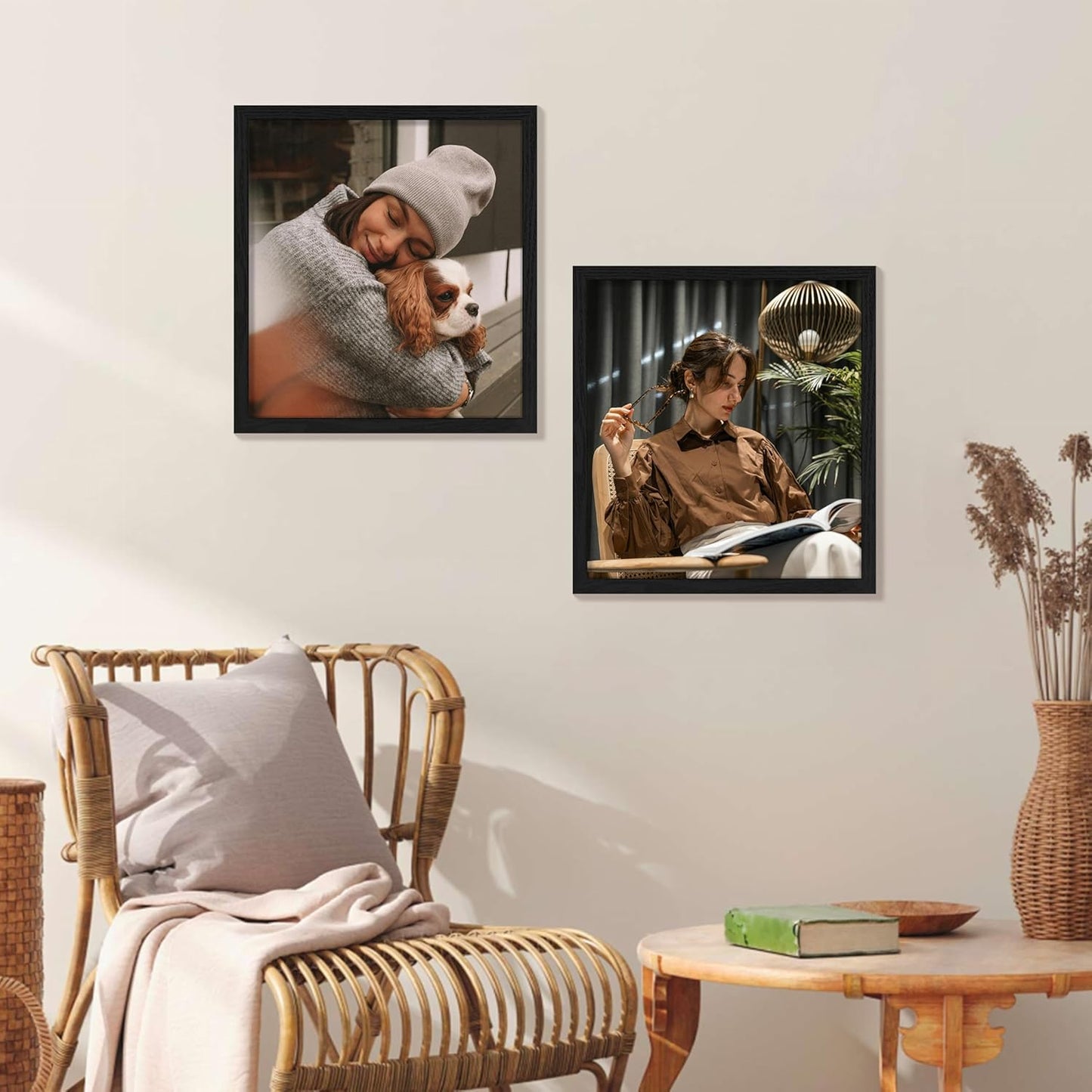 Vittanly 11x14 Picture Frame, Display Pictures 8x10 with Mat or 11x14 without Mat, Photo Frame for Wall Mounting, Black, 1 Pack - Colors A
