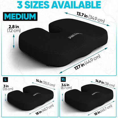FORTEM Seat Cushion, Office Chair Cushion, Memory Foam Car Seat Cushions, Sciatica Coccyx Tailbone Pain Relief, Chair Cushions for Back Support, Sitting Pad for Gaming, Washable Cover, Non Slip