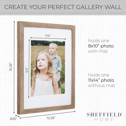 Sheffield Home 9 Piece Gallery Wall Frame Set, 11x14 in. matted to 8x10 in. (Matte Black)
