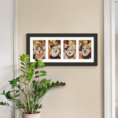 DUENPY 14x26 Collage Picture Frame 4x6 Collage Picture Frame Displays Twelve 4x6 inch Photos Available Horizontal Wall Mounting Display and Vertical Black - Colors A