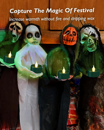 merrynights LED Candles, Tea Lights Candles Battery Operated Bulk, 50-Pack Long-Lasting 200 Hours Flameless Tealight Candles, Realistic Tea Lights for Christmas Halloween Wedding, 1.5'' D X 1.25'' H