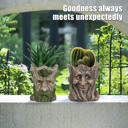 vomiceak Face Planter Pots Head, Planters for Indoor Plants - Double Cute Plant Pots for Flower & Succulent with Drainage Holes - Gift Ideas for Women (White Lady)