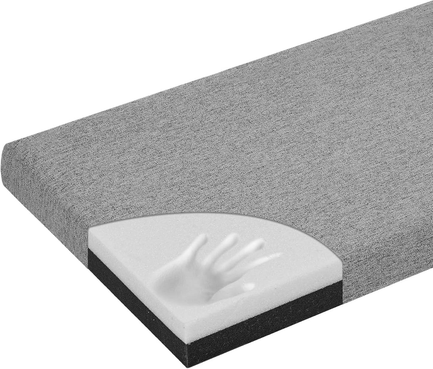 baibu 48 Inch Bench Cushion, Dual-Layer Design Memory Foam Indoor Bench Cushion, Non-Slip Standard Size Rectangle Seat Pad with Ties, 48x16x2Inch, Beige