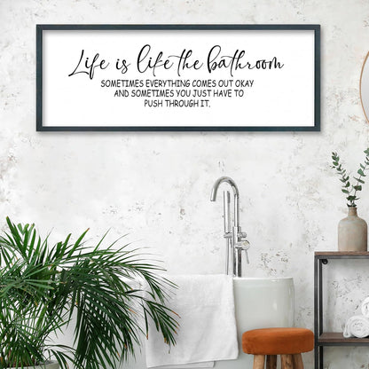 FZMHASLWW Gather Sign Wall Decor 32"×12" Large Wooden Framed for Dining Room Simple Home Kitchen Hanging Art (Wood)