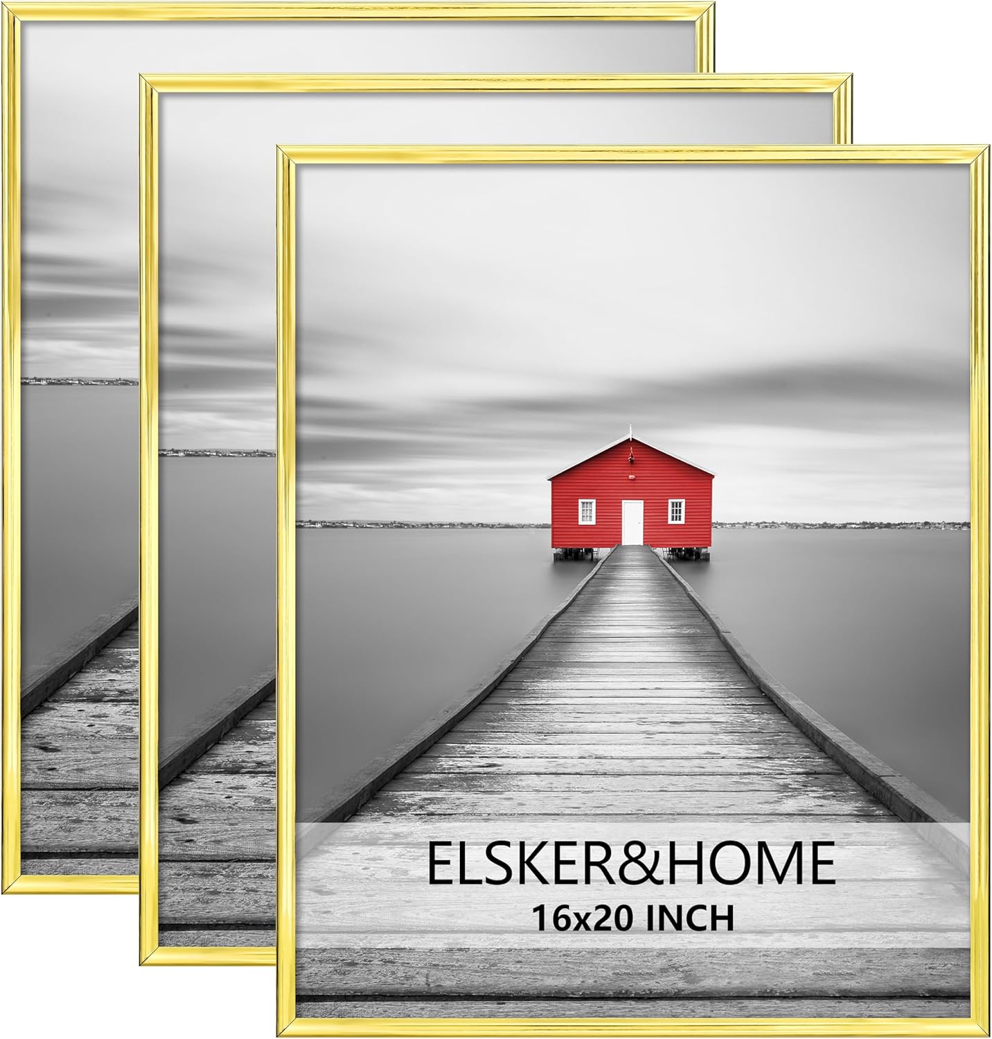 ELSKER&HOME 22.375 x 34 Poster Frame 3 Pack, Black Picture Frame for Horizontal or Vertical Wall Mounting, Sturdy and Scratch-proof