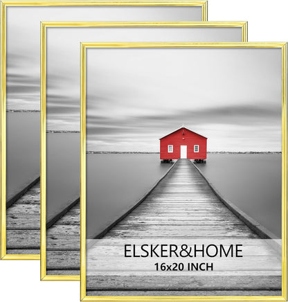 ELSKER&HOME 22.375 x 34 Poster Frame 3 Pack, Black Picture Frame for Horizontal or Vertical Wall Mounting, Sturdy and Scratch-proof