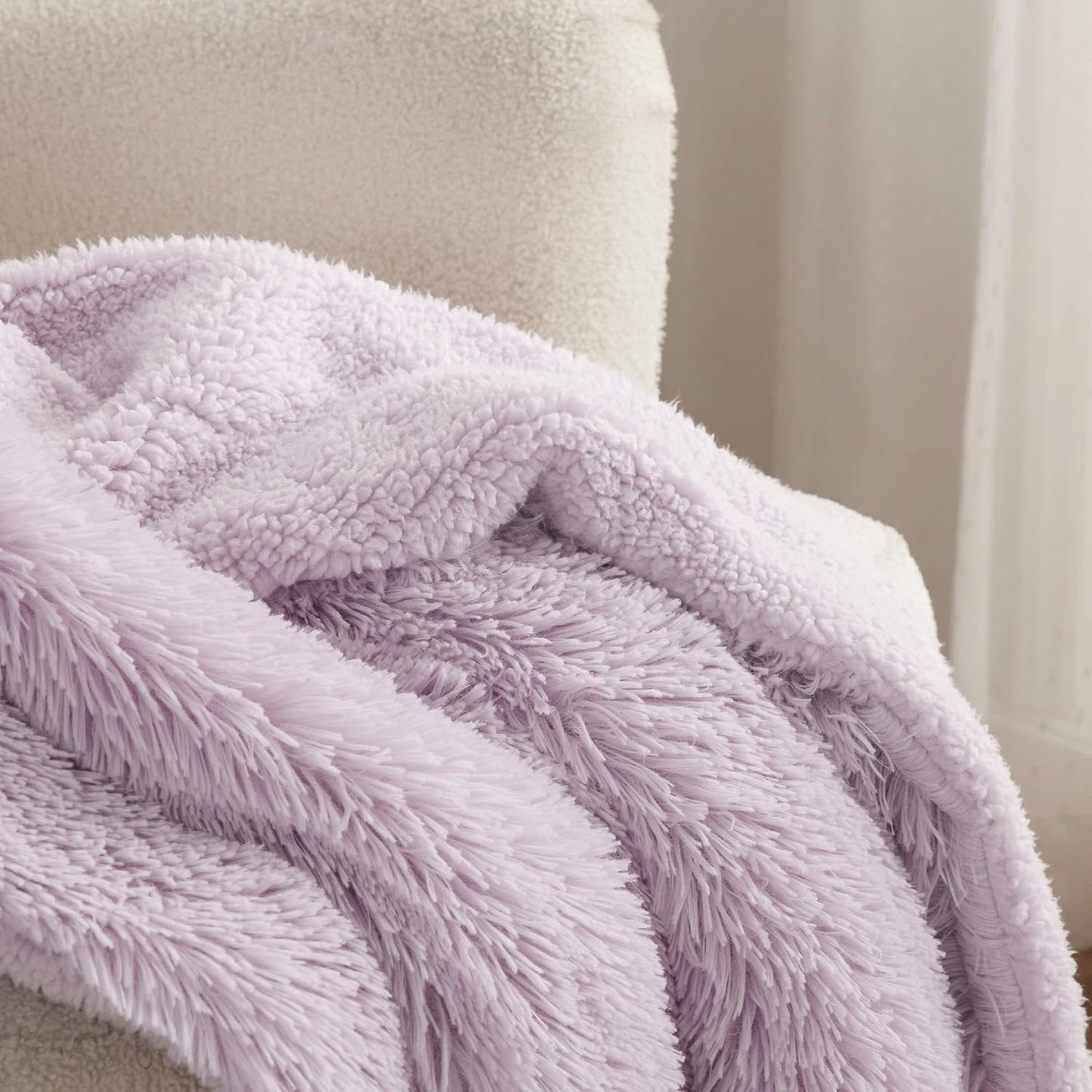 Bedsure GentleSoft Fluffy Fuzzy Faux Fur Throw Blanket for Couch, Soft Sherpa Fleece Cozy Gifts for Women, Plush Bed Blanket Room Decor for Men, Thick Warm Minky Teen Gifts Winter Bedding
