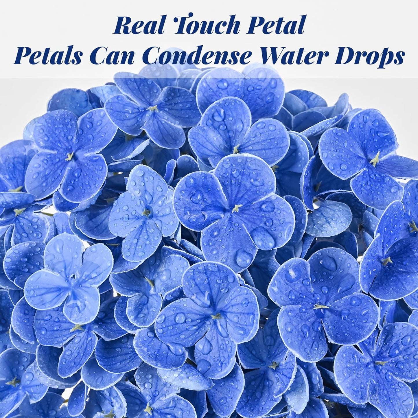 MARTINE MALL 3Pcs 21in Hydrangea Artificial Flowers, Latex Real Touch Hydrangeas Lifelike Large Hydrangea Flowers for Home Decor Party Arrangements Wedding Bouquets Centerpieces (Blue)