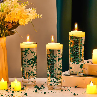 Tondiamo 24 Pcs Artificial Pearl String for Floating Candle Faux Pearls Beads String Garland Centerpiece Decoration for Vases Filler Wedding Spring Holiday Party Decor(Gold)
