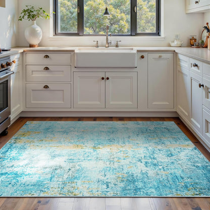 Ompaa 2x6 Rug Runners for Hallways Kitchen Runner Rug Non Slip Washable Grey Long Runner Rugs with Rubber Backing Soft Abstract Carpet Runner for Hallways, Kitchen, Bedroom, Bathroom, Entryway - Colors B