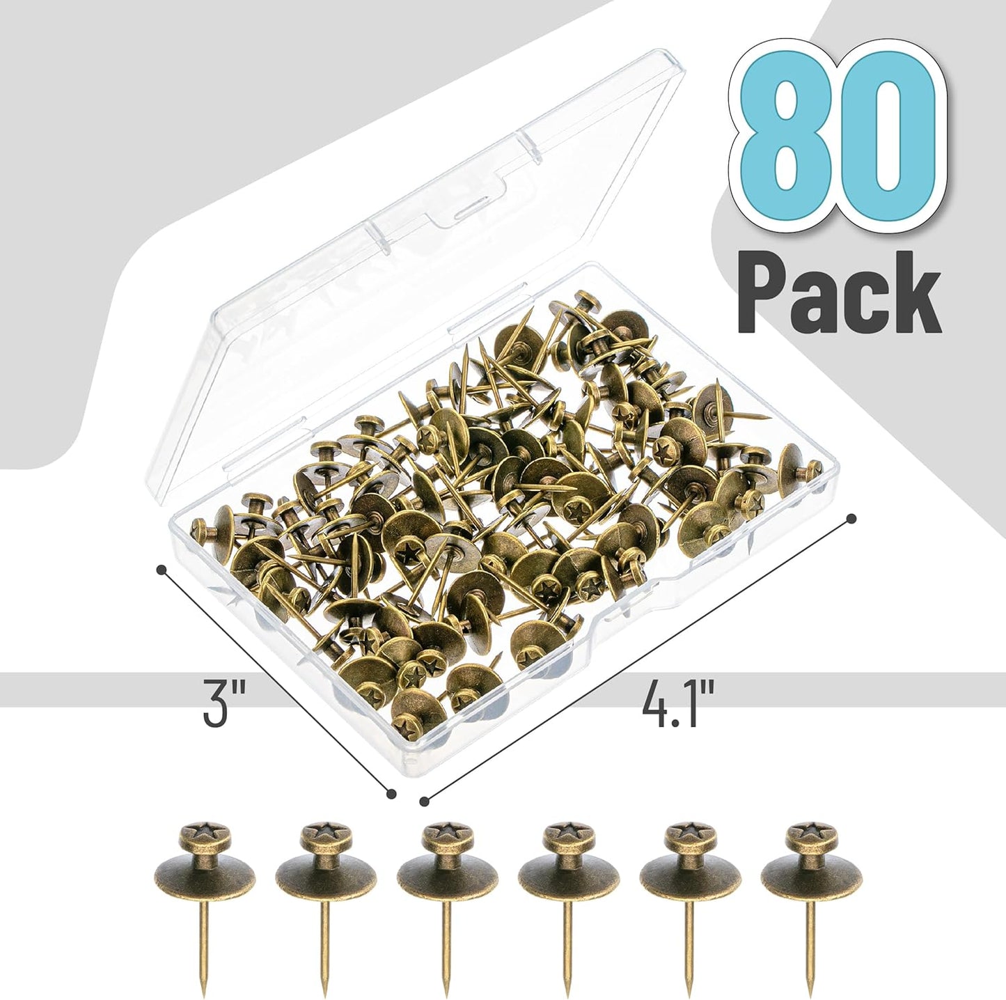 Mr. Pen- Double Headed Picture Hanging Nails, 50 Pack, Black, Push Pins for Wall