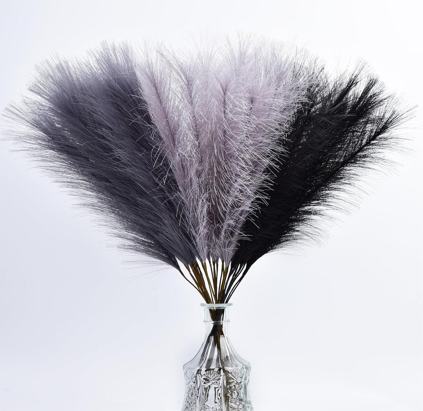 LSKYTOP Orange Pampas Grass Decor,23Inch 12pcs Faux Pampas Grass Bouquets Artificial Pampas Fake Pampas Flower for Home Living Room Bedroom Vase Decor