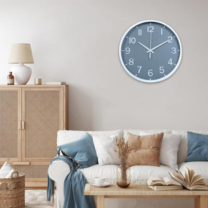 Wall Clocks Battery Operated 8 inch Modern Wall Clock,Silent Non Ticking Wall Clock for Living Room Bedroom Kitchen Office Classroom Decor (Green White)