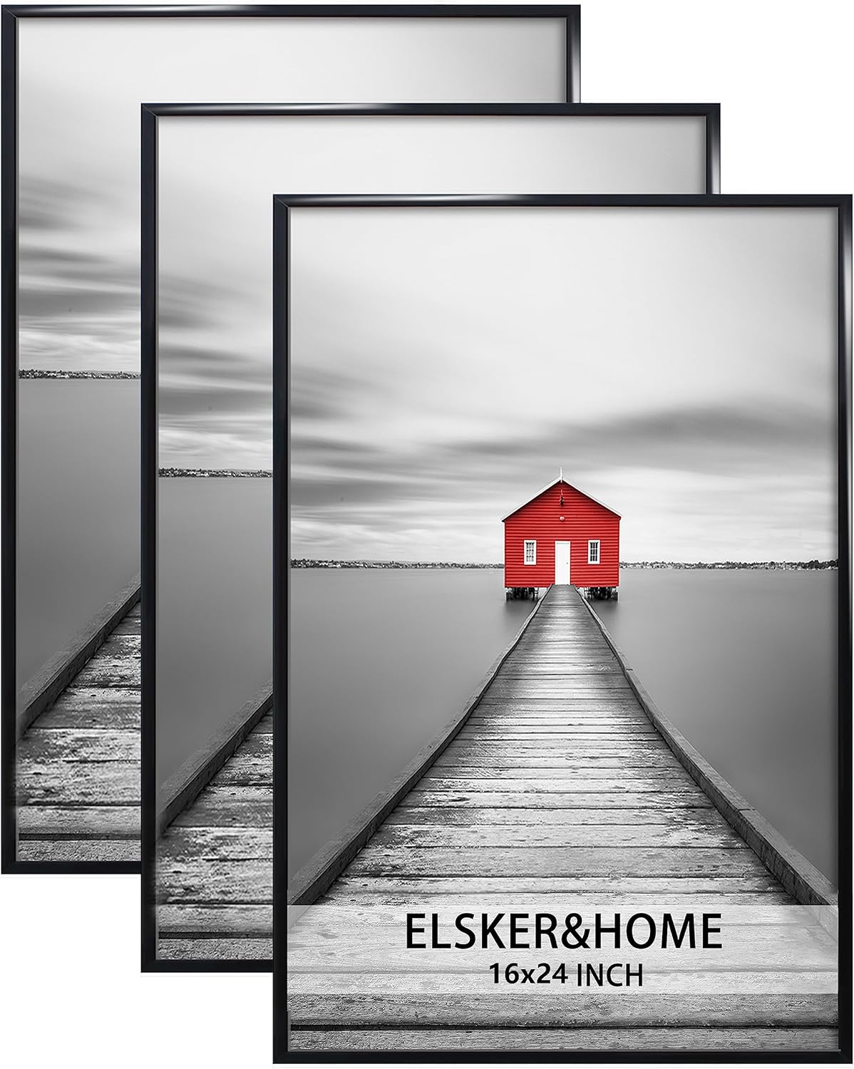 ELSKER&HOME 22.375 x 34 Poster Frame 3 Pack, Black Picture Frame for Horizontal or Vertical Wall Mounting, Sturdy and Scratch-proof