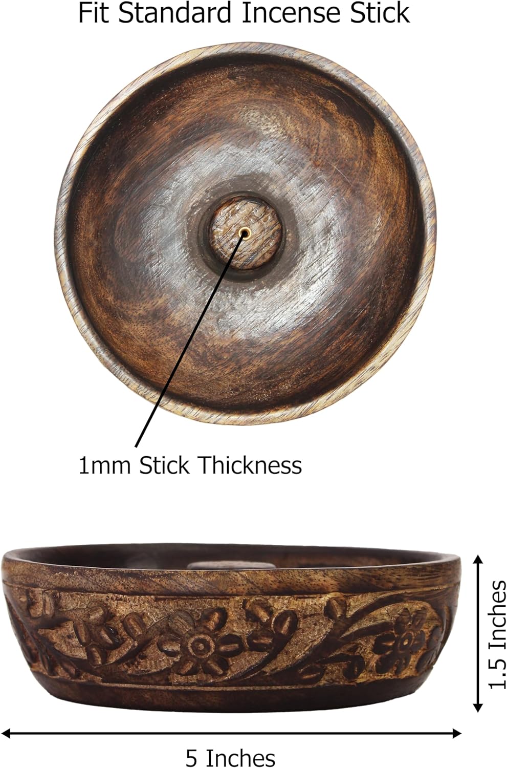 Sheesham Wood Incense Burner - Handmade Coffin Style Sun and Moon Inlay Incense Holder - Aromatherapy Room Freshener Cone Incense Stick Burner Ash Catcher - Zen Home Gift - 12x2x2 - COTTON CRAFT