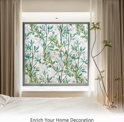 LEMON CLOUD Window Film, Decorative Window Privacy Film, 3D Stained Glass Window Sticker,Anti-UV Sun Blocker Heat Control for Home(Rainbow Tulip Design,17.5 x 78.7 inches)
