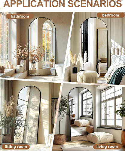Delma Arched Mirror Full Length,Standing Mirror Full Body,Large Floor with Stand for Wall Entryway Door Bedroom Bathroom Living Room