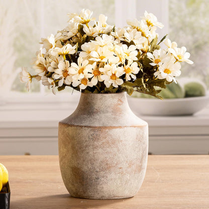 Mitt&Ditt Ceramic Flower Vase with Handles, 11 inch Tall Vase for Centerpieces, Large Decorative Terracotta Vases, Farmhouse Rustic Vases for Home Decor, Living Room, Table, Neutral