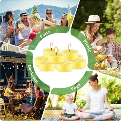 100 Pack Scented Tealight Candles - 4 Hours Burning Lemon Aromatherapy | Valentine's Day Romantic Dinner & New Year Home Decor, Yellow Votive Candles for Wedding, Holiday Gift & Emergency (Yellow)