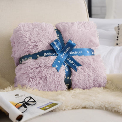 Bedsure GentleSoft Fluffy Fuzzy Faux Fur Throw Blanket for Couch, Soft Sherpa Fleece Cozy Gifts for Women, Plush Bed Blanket Room Decor for Men, Thick Warm Minky Teen Gifts Winter Bedding