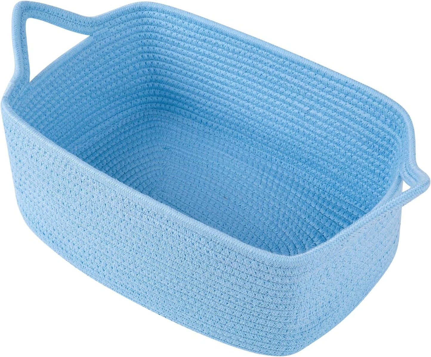OIAHOMY Woven Basket, Gift Basket Empty with Gift Bags and Ribbons, Rope Baskets for Baby Showers, Storage Baskets with Handles for Nursery, Pet Toy Organizer - White