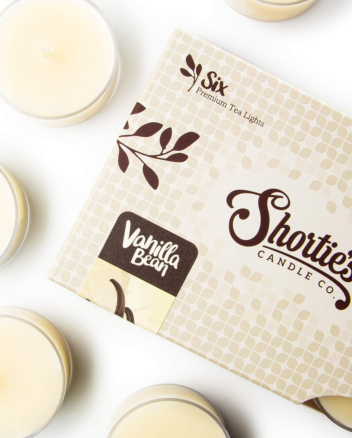 Shortie's Candle Company Vanilla Bean Premium Tealight Candles Bulk Pack - 24 Beige Highly Scented Tea Lights - Beautiful Candlelight - Made in the USA - Bakery & Food Collection