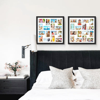 DUENPY 14x26 Collage Picture Frame 4x6 Collage Picture Frame Displays Twelve 4x6 inch Photos Available Horizontal Wall Mounting Display and Vertical Black - Colors B