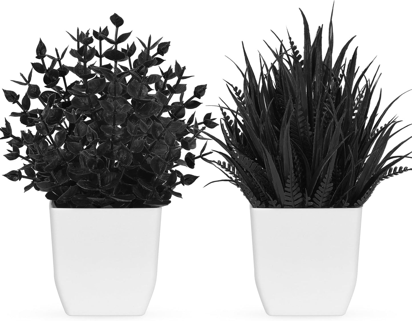 Der Rose 2 Pack Small Fake Plants Mini Artificial Potted Plants for Table Desk Home Laundry Room Bathroom Office Decor