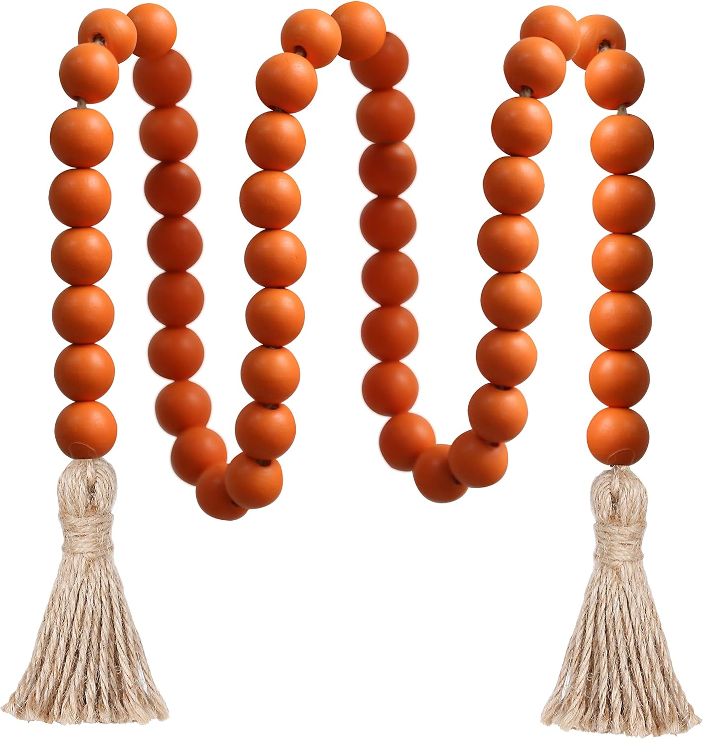 Meplait 39in Wood Bead Garland Farmhouse with Tassels,Versatile Prayer Beads Boho Chic Wall Hanging Home Decor (Black)