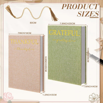Faccito Set of 2 Linen Decorative Books with Wooden Beaded Garland Tassel Elegant Linen Books Aesthetic Gold Foil Fake Book for Coffee Table Shelf Mantel Storage Boxes(Mint Green)