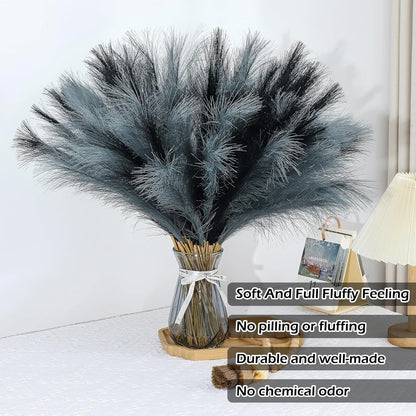Pampas Grass Decor 30 Pcs 21.7 Inch Faux Brown Pampas Grass Bulk Artificial Dried Flowers Small Vase Filler Pompas Grass.