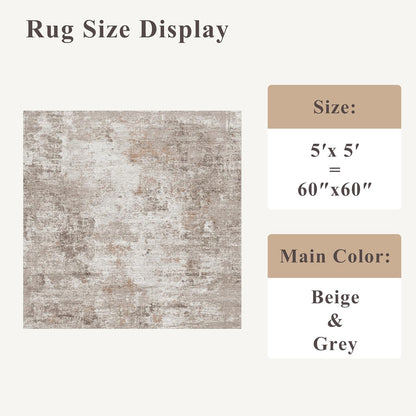 2x3 Washable Non-Slip Area Rug - Soft Low Pile Throw Rug for Kitchen Entryway Bedroom - Modern Indoor Door Mat with Rubber Backing (Beige Grey) - Colors A