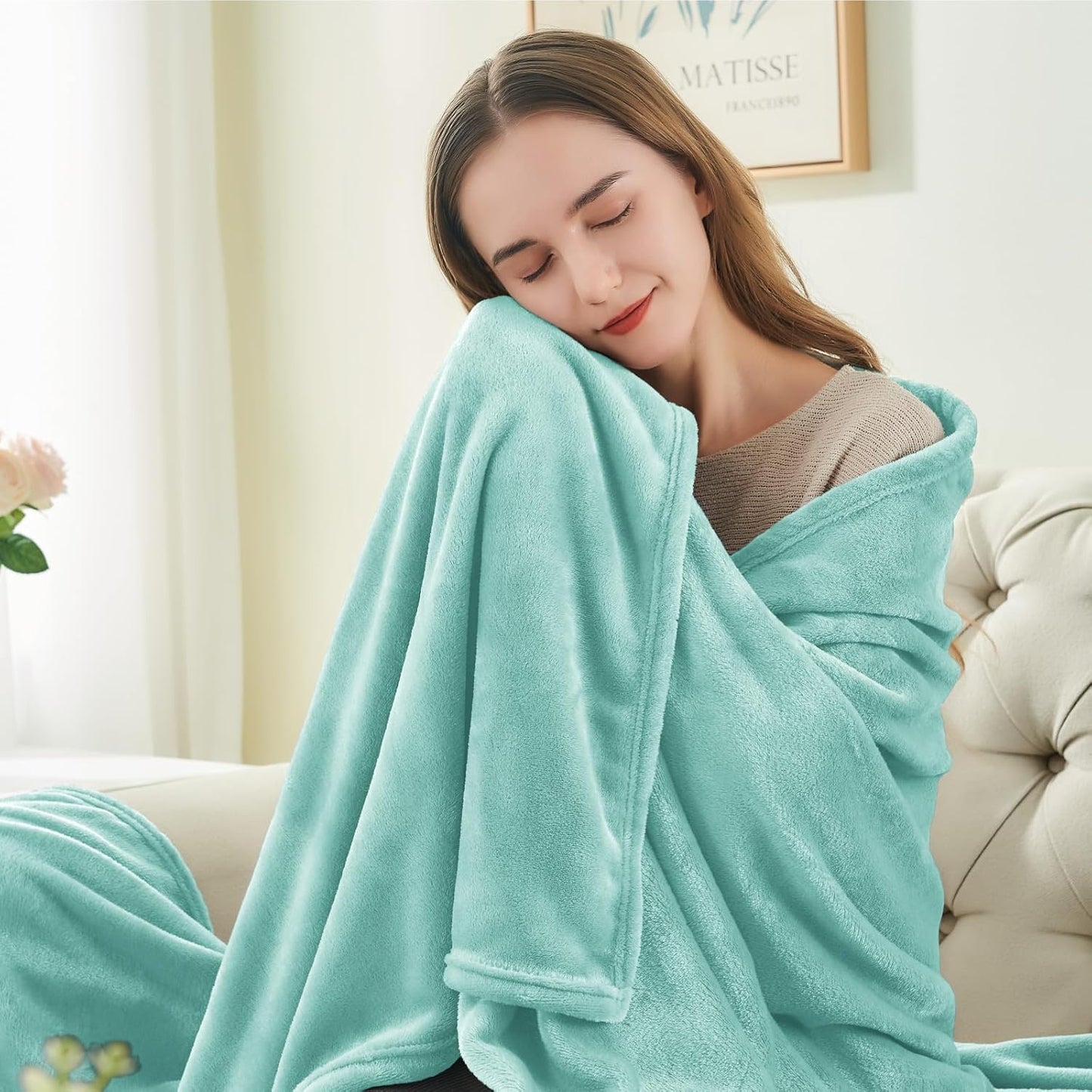 BEDELITE Fleece Blanket Black Throw Blankets for Couch & Bed, Luxury Plush Cozy Fuzzy Blanket 50x60 inches, Super Soft Warm Lightweight Throw Blanket for Travel Camping - Colors A