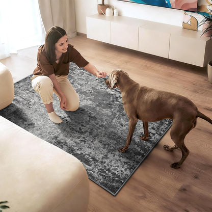Ompaa 2x6 Rug Runners for Hallways Kitchen Runner Rug Non Slip Washable Grey Long Runner Rugs with Rubber Backing Soft Abstract Carpet Runner for Hallways, Kitchen, Bedroom, Bathroom, Entryway - Colors B