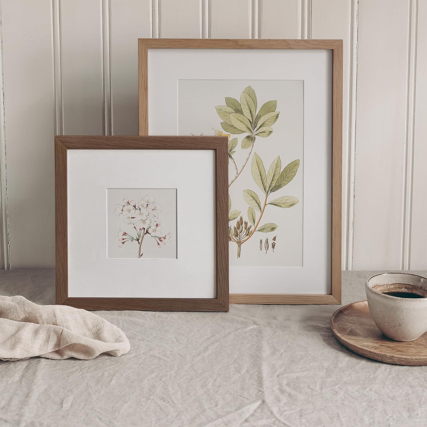 5x7 Picture Frame, Solid Oak Wood 5 x 7 Photo Frame with Mat to 4x6, 7x5 Picture Frames for Wall and Tabletop Display, (Walnut Set of 1)