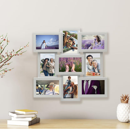 MELANNCO Collage Picture Frame for Wall, Holds 12 Photos - Six 4x6 and Six 6x4 Images, 18x23 Inch Black Plastic Frame, Hang Horizontal or Vertical, Gallery Wall Decor