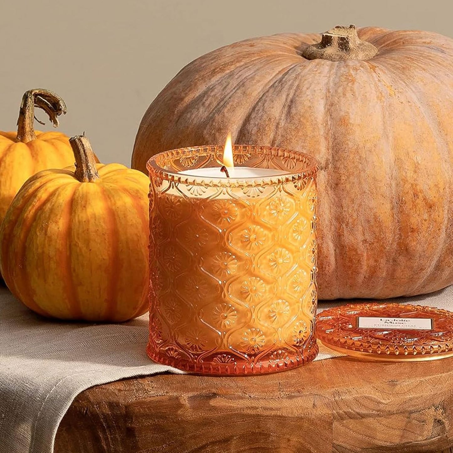 LA JOLIE MUSE Santal Rose Scented Candle – Saffron, Rose & Leather | 6 oz Natural Soy Wax | 40 Hours Clean Burn | Self Care Gifts for Women | Elegant Home Decor