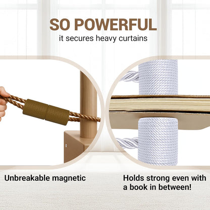 Hion Magnetic Curtain Tiebacks Black 2pcs, Curtain Tiebacks Buckles Holdbacks Holders Hooks Clip for Home Outdoor Bedroom Office Decorative Curtain