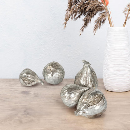 Creative Co-Op Resin Figs with Gold Finish (Set of 5 Pieces)
