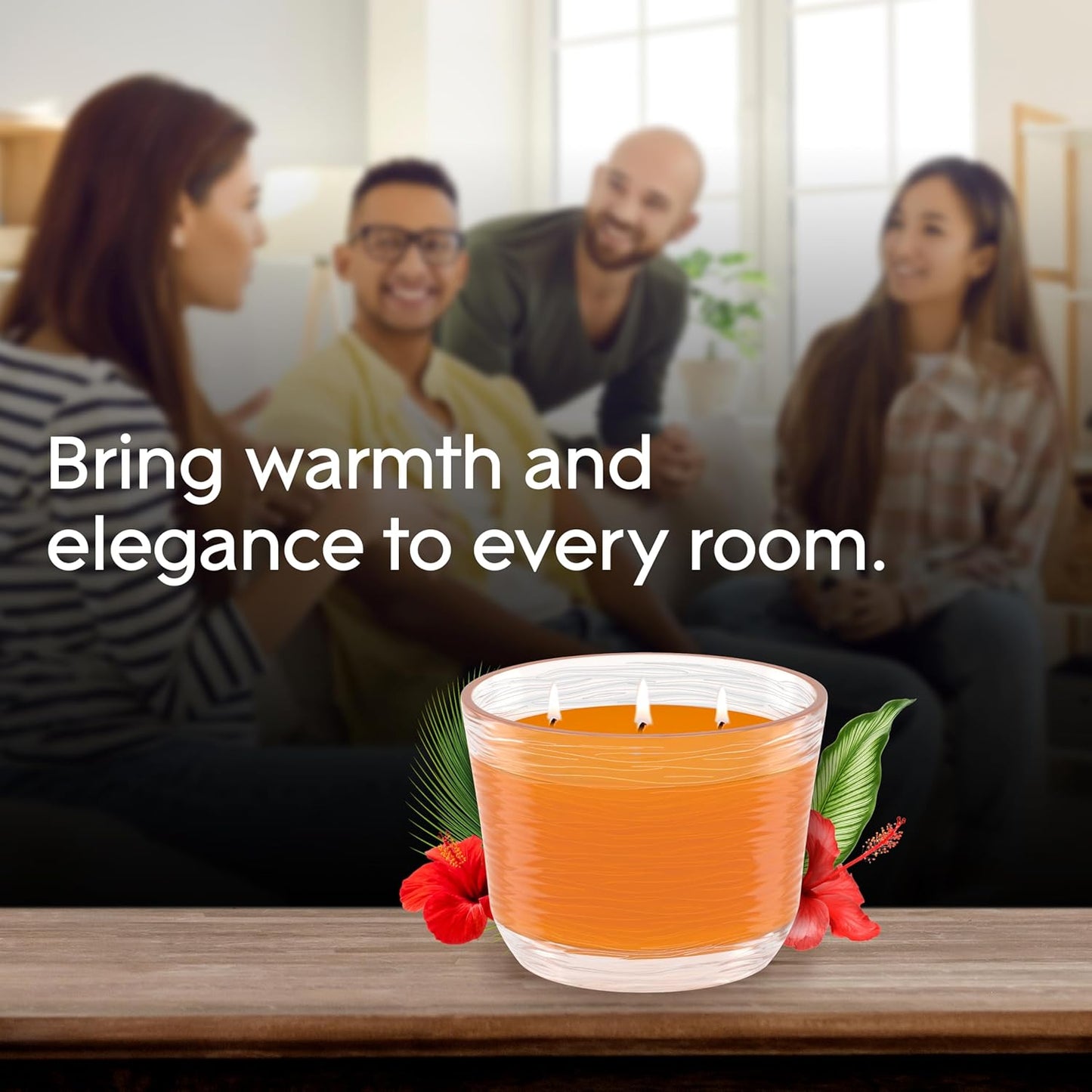 Glade 3-Wick Scented Candle Jar, Apple Cinnamon, Air Freshener Infused with Essential Oils, 6.8 Oz, 3 Count