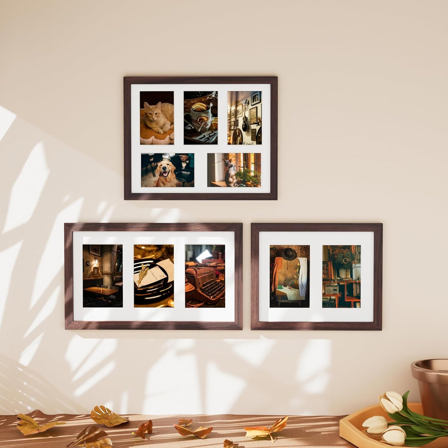 Vittanly 11x14 Collage Picture Frame, Displays 5Pcs 4x6 Pictures with Mat or 1Pcs 11x14 without Mat for Wall Mounting, Picture Frames Collage Wall Decor in Black, 1 Pack