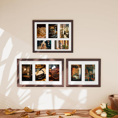Vittanly 11x14 Collage Picture Frame, Displays 5Pcs 4x6 Pictures with Mat or 1Pcs 11x14 without Mat for Wall Mounting, Picture Frames Collage Wall Decor in Black, 1 Pack