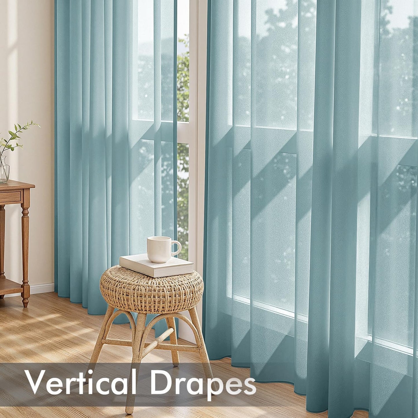 MIULEE White Sheer Curtains 84 Inches Long, 4 Panels Set, Light Filtering Rod Pocket Voile Drapes for Living Room and Bedroom, Airy Soft Fabric Window Treatments, 42 x 84 Inches