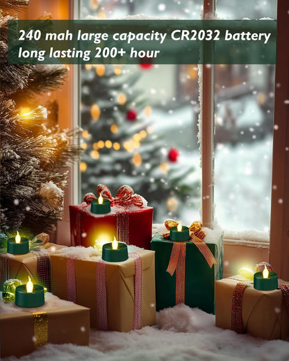 merrynights LED Candles, Tea Lights Candles Battery Operated Bulk, 50-Pack Long-Lasting 200 Hours Flameless Tealight Candles, Realistic Tea Lights for Christmas Halloween Wedding, 1.5'' D X 1.25'' H