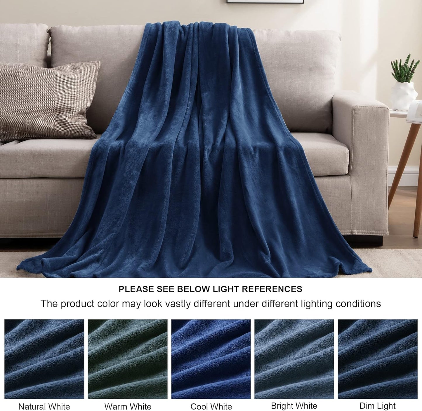 BEDELITE Fleece Blanket Black Throw Blankets for Couch & Bed, Luxury Plush Cozy Fuzzy Blanket 50x60 inches, Super Soft Warm Lightweight Throw Blanket for Travel Camping - Colors A