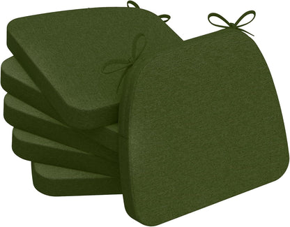 AAAAAcessories D-Shaped Chair Cushions, 2" Thick Dining Chair Pads with Ties and Removable, Machine-Washable Cover, 17" x 16", Set of 4, Oatmeal Beige - Colors B