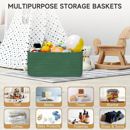 3-Pack Small Storage Baskets for Organizing | Woven Shelf Toy Basket | Rope Baskets for Gifts Empty | Closet Organizer Bins with Handles | Cube Decorative Box | 11.8×7.8×5.1” | Mixed brown