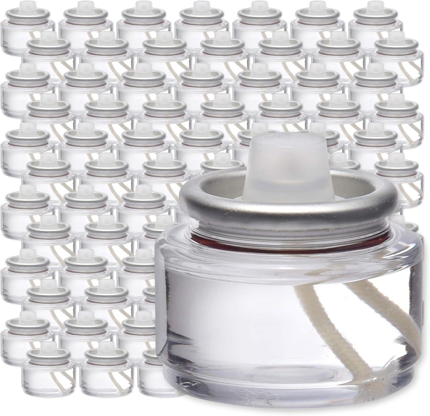Hollowick Disposable Liquid Candles, 8 Hour, for Use in Glass Votive Tealight Lamp Holders, Restaurant Wedding Table Top Lights, Child Resistant Closures, 90 Pieces, Clear Fuel Oil HD8-90